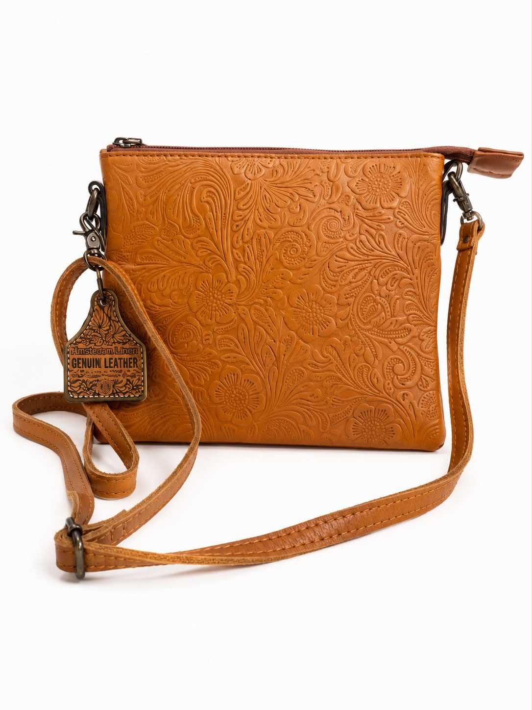 Tooled Leather Crossbody