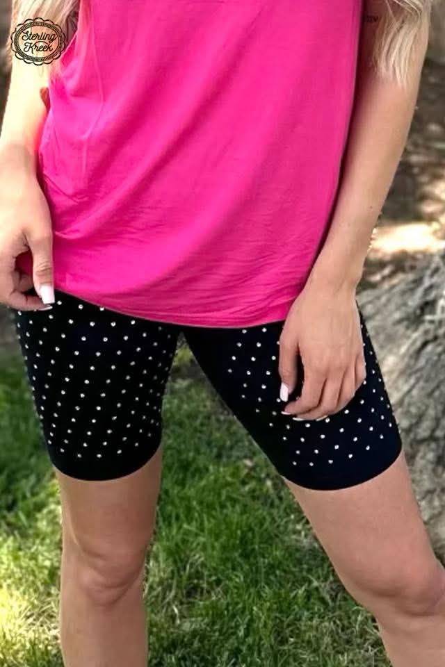 Rhinestone Biker Shorts