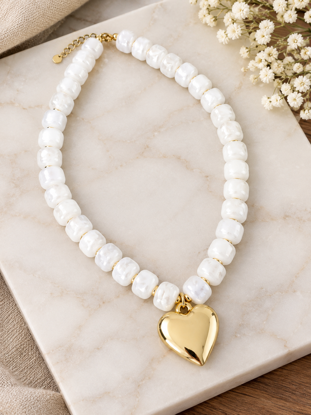 White Gold Heart Necklace