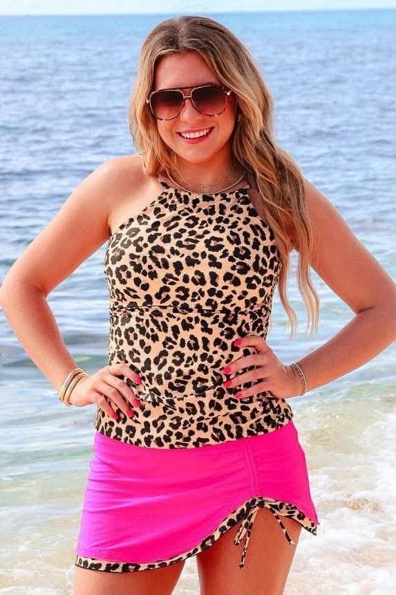 Leopard Skirt Swimsuit