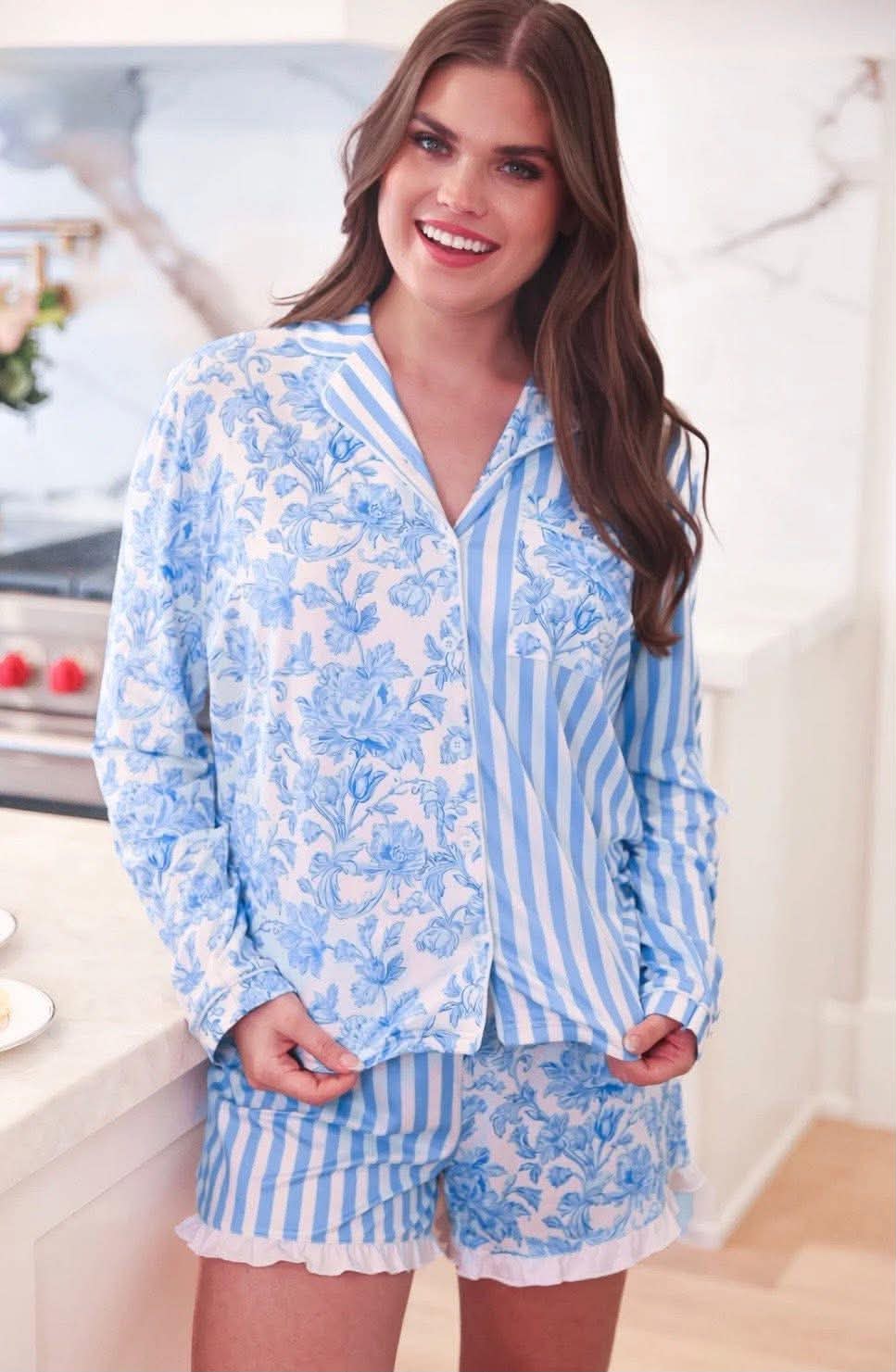 Blue Flower Lounge Set
