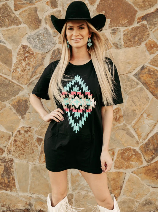 Aztec Tshirt Dress