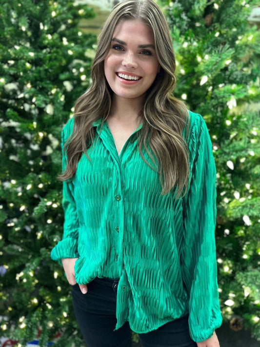 Emerald Button Up