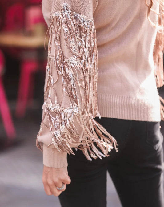 Fringe Sequins Sweater