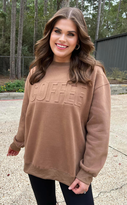 Coffee Embossed Pullover