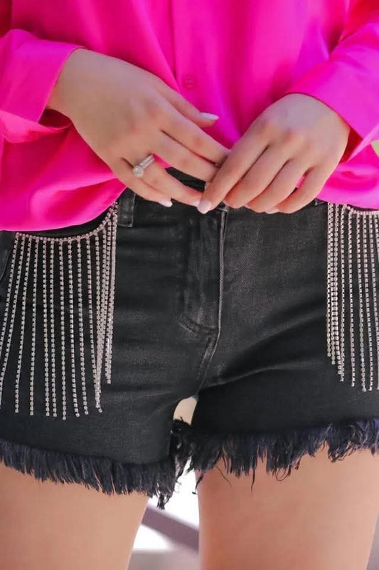Rhinestone Denim Shorts