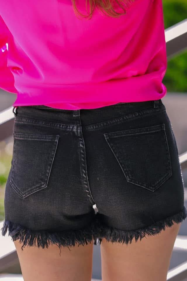 Rhinestone Denim Shorts