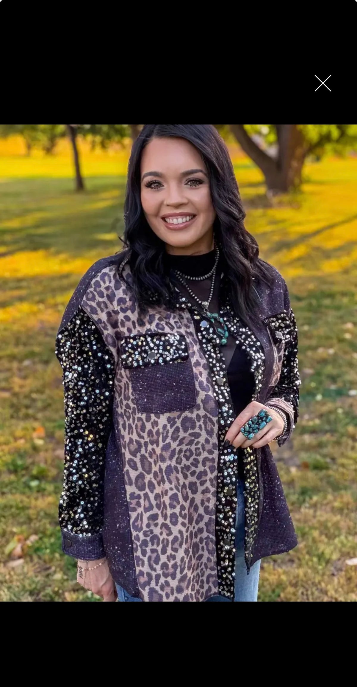 Sequins Leopard Shacket