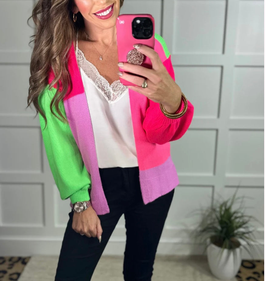 Color Block Cardi