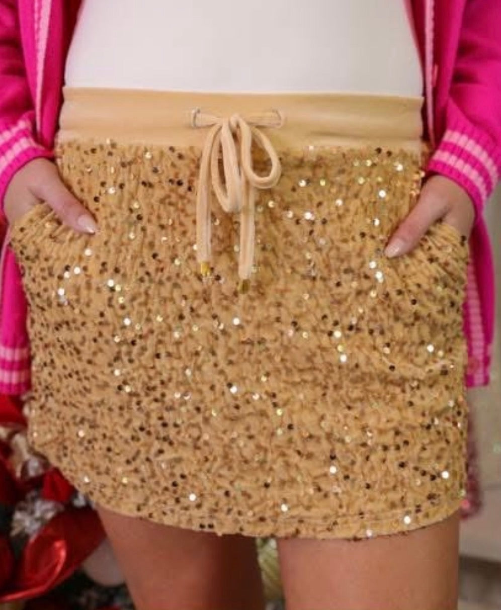 Gold Sequins Skort