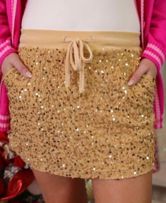 Gold Sequins Skort