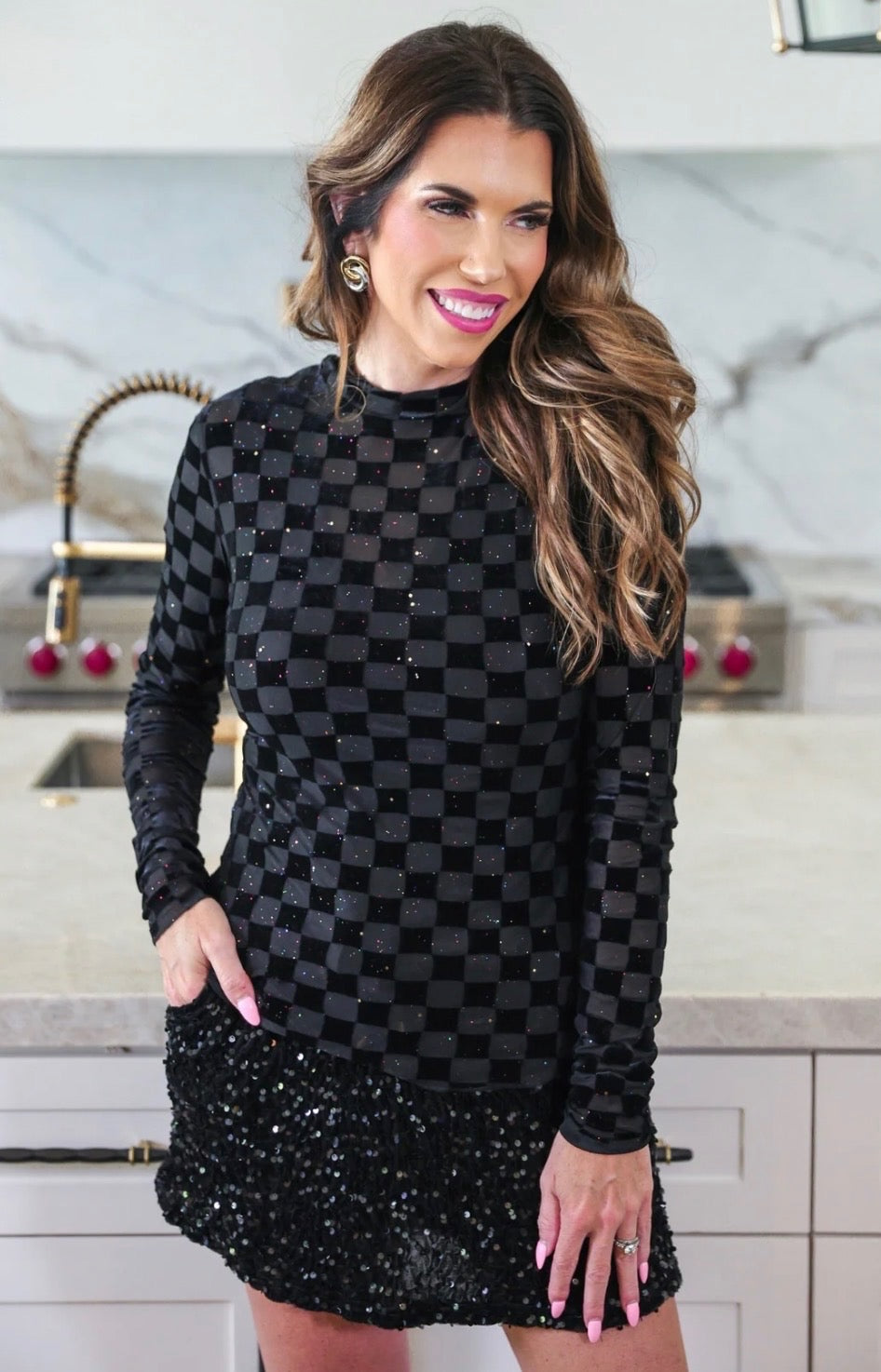 Mesh Glitter Top