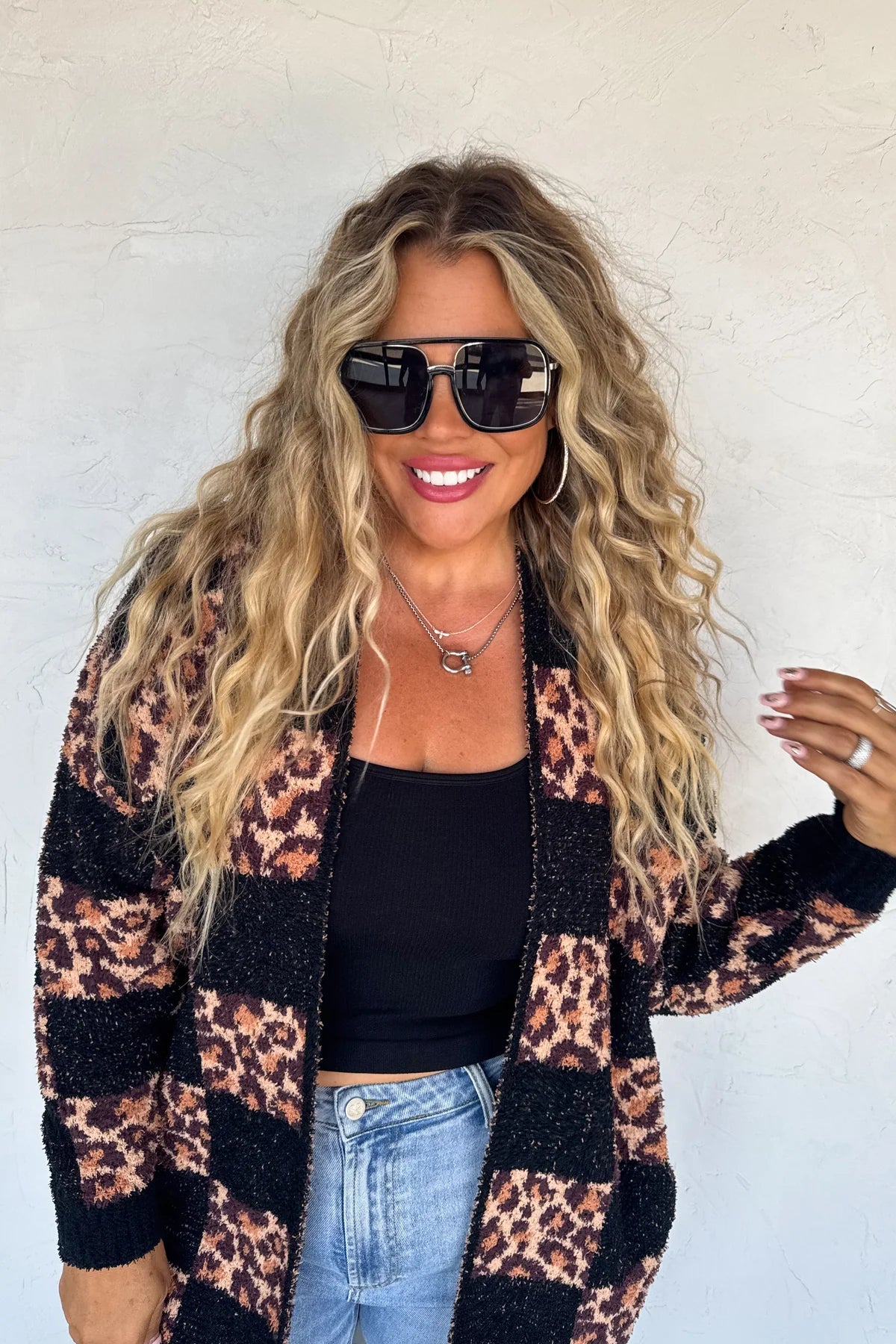 Checkered Cheetah Cardigan