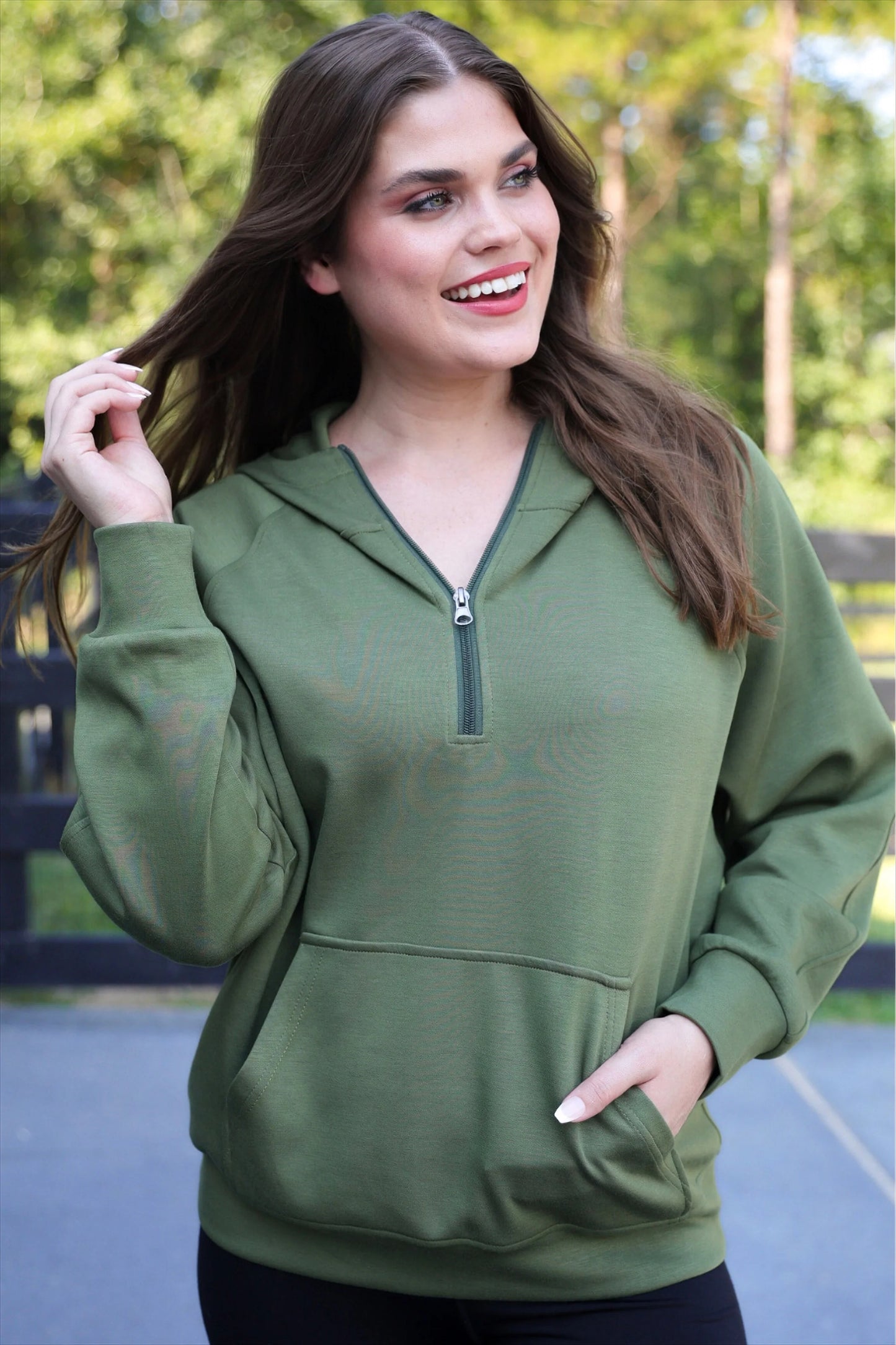 Olive Hooded Pullover