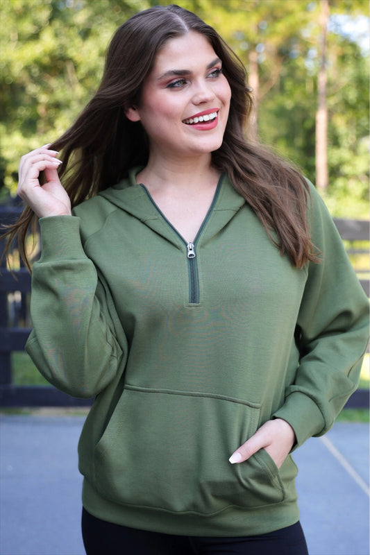 Olive Hooded Pullover