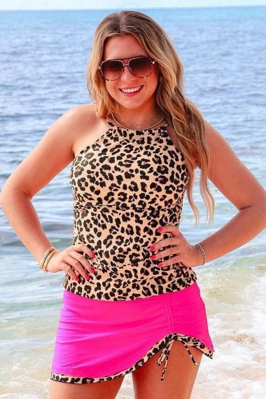 Leopard Skirt Swimsuit