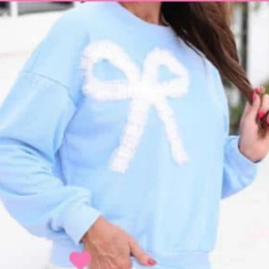 Ruffled Bow Sweatshirt